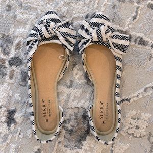 Bow Striped Flats
